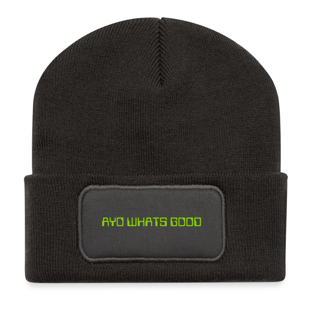 AYO WHATS GOOD PATCH BEANIE - dark grey